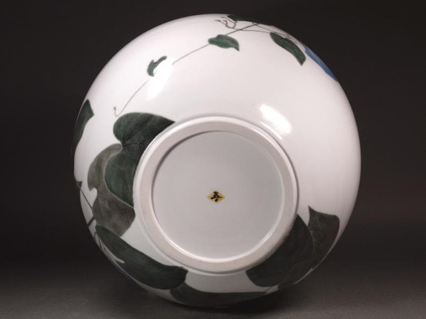 釉描色絵西洋朝顔文壷 高さ37cm 大壺 【堀内淳吾】秀逸作