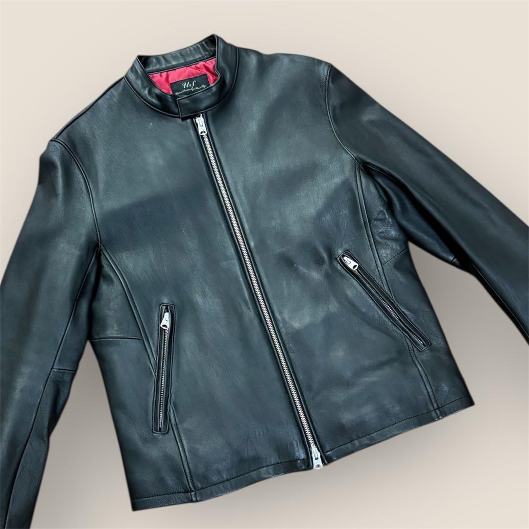 即日発送⭐️美品ユニオンステーションメンズビギ 羊革 ラムライダースジャケット L