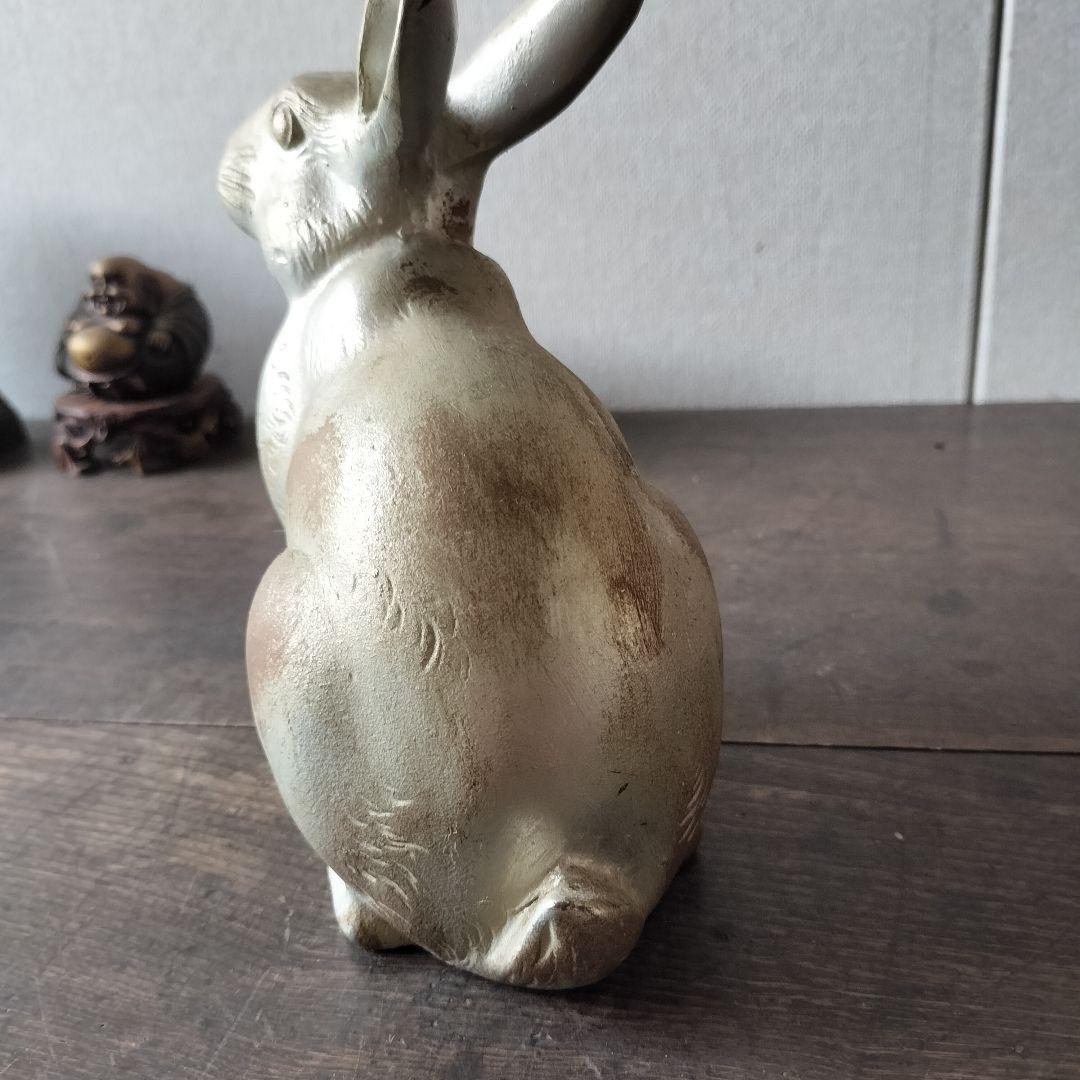 鉄のうさぎ　ラビット　rabbit　置物　アンティーク　金属　インテリア