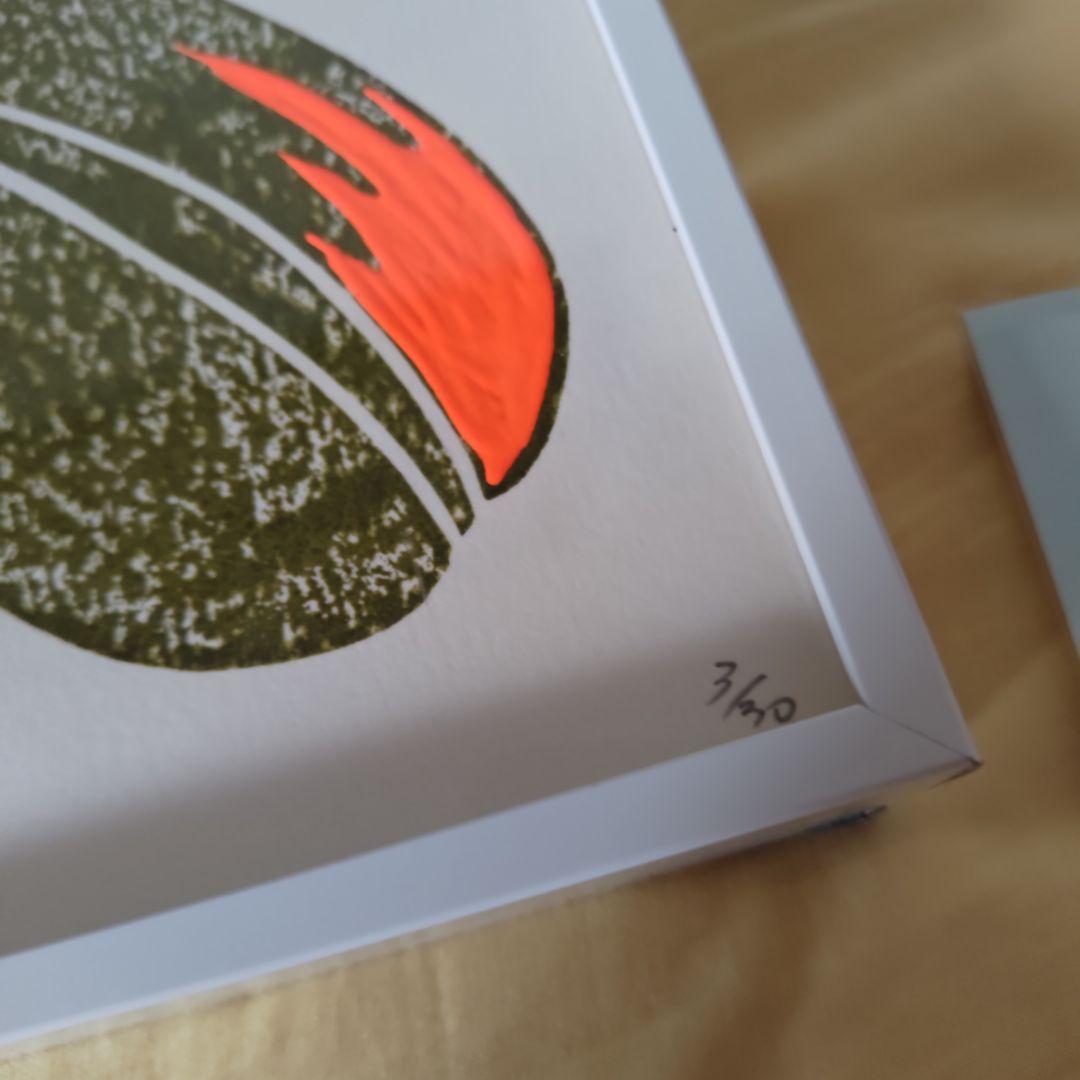 【希少作品】小井田由貴　木版画　手彩色　コーヒー豆　Coffee Beans