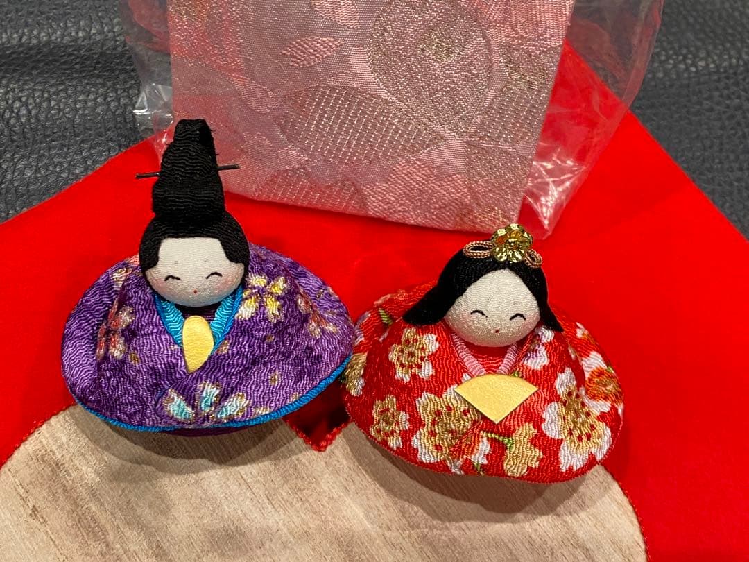 雛人形 コンパクト ちりめん ひな人形 桃花台飾り5人揃い