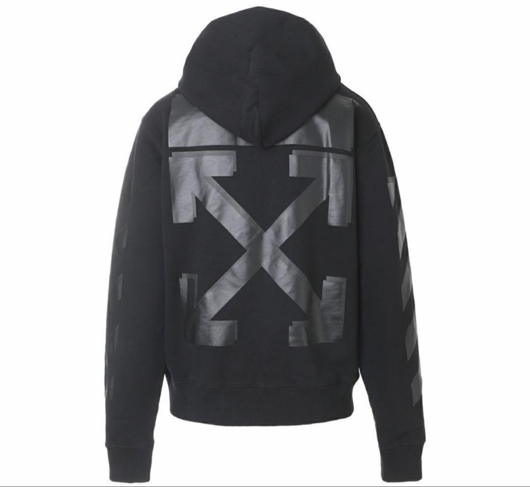 OFF WHITE ブラック パーカー　オフホワイト