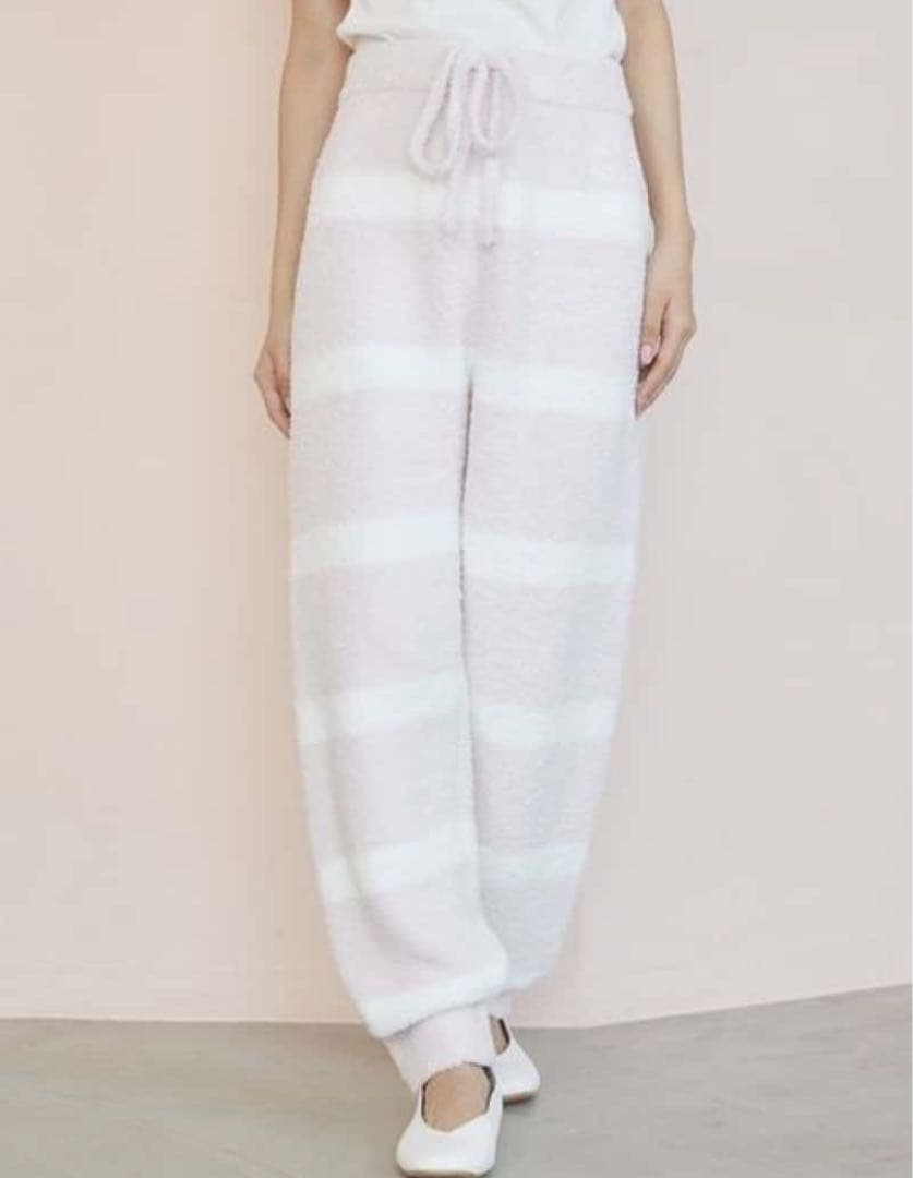 ジェラートピケ、パウダーロゴジャガードプルオーバー&ロングパンツセット、ピンク