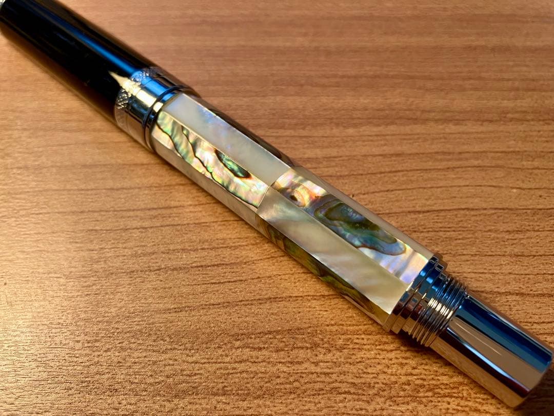 クロスポイント長刀研ぎ万年筆 螺鈿細工 極太