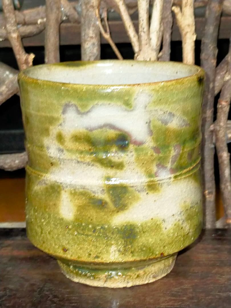 未使用　益子焼　木村充　湯呑み　湯飲み　共箱付き