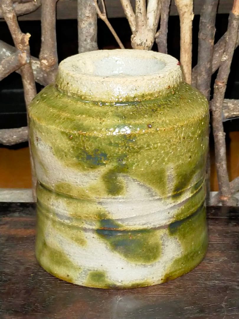 未使用　益子焼　木村充　湯呑み　湯飲み　共箱付き