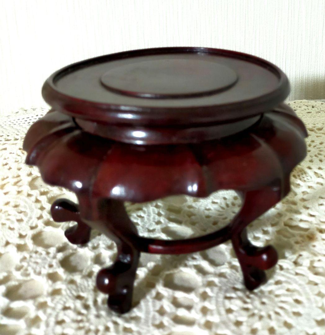 特価セール✨中国伝統工芸品　高級唐木紫檀　蓮花台座　花台　香炉台　訳あり