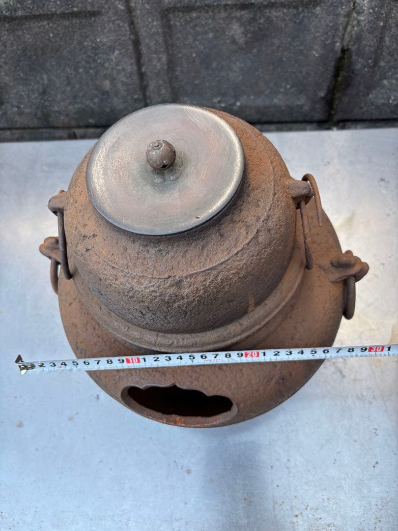 鉄製　茶釜　茶道具　レトロ　古道具　鉄瓶