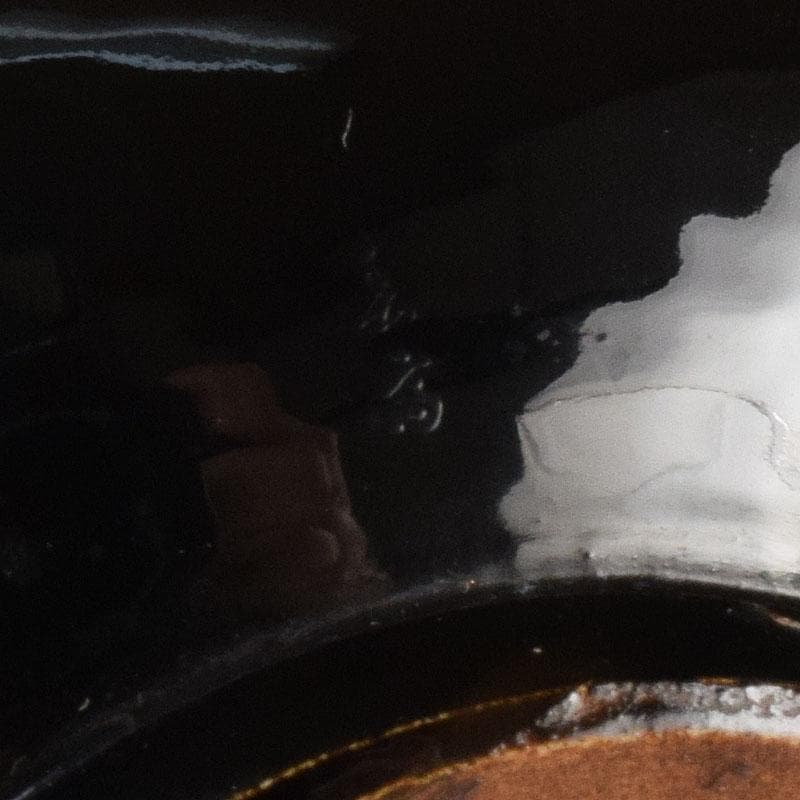 茶道具　春斎銘　陶蒔絵　黒塗　朱塗　波筏瓢箪蒔絵　茶碗　一対　V　8409