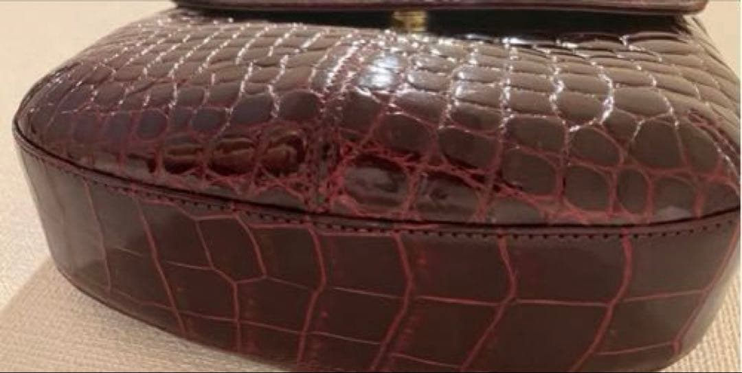 ⭐️natasan13様⭐️美品⭐️クロコダイル　ショルダーバッグ　ワインレッドJRA