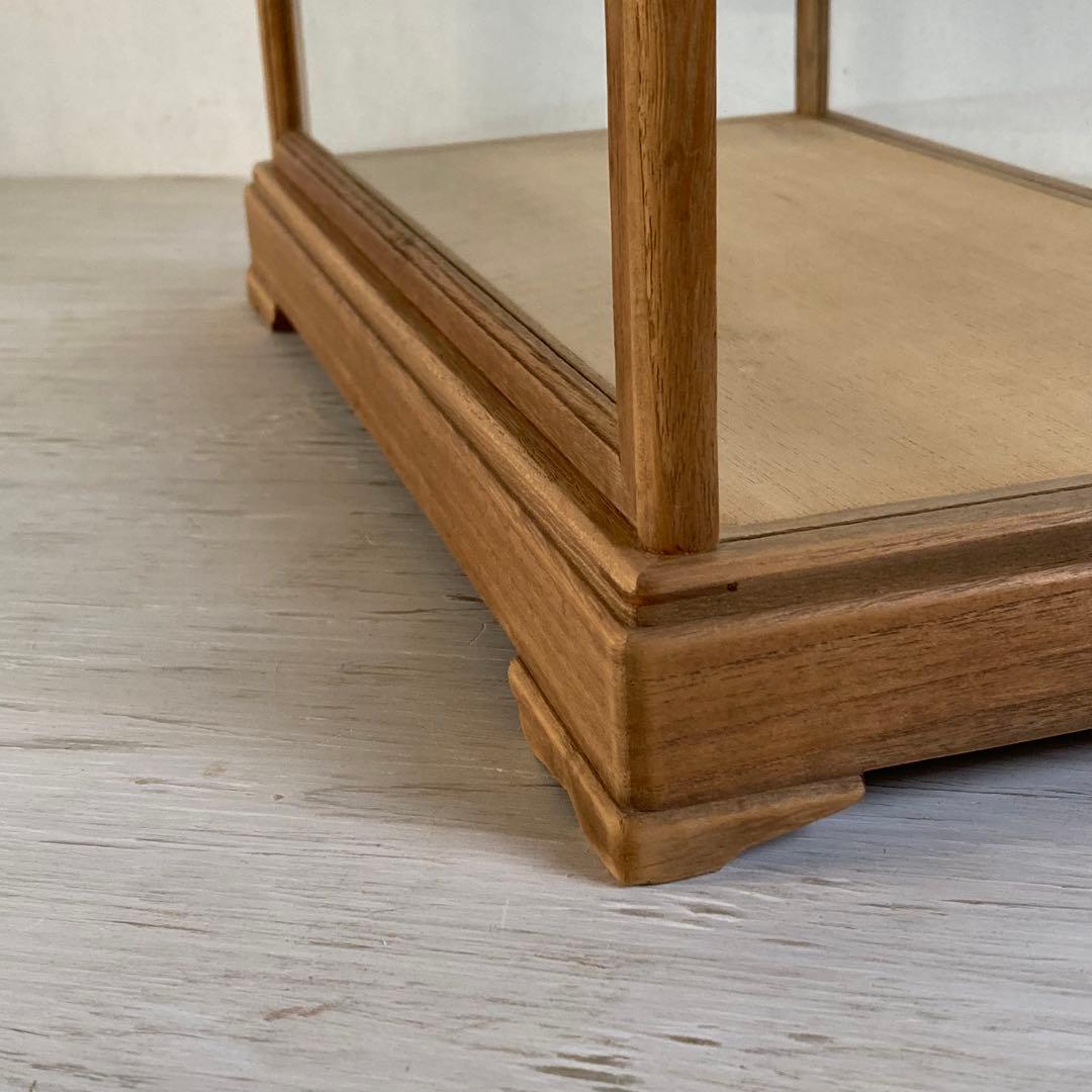 さあパパ g313 古い木製 ガラスケース 2段 卓上 ショーケース