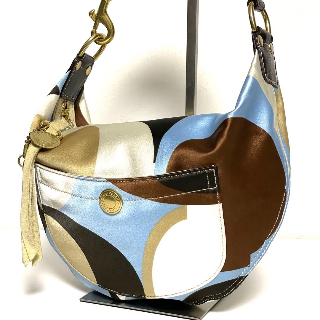 バッグ Coach Satin Canvas Hobo Shoulder 10105