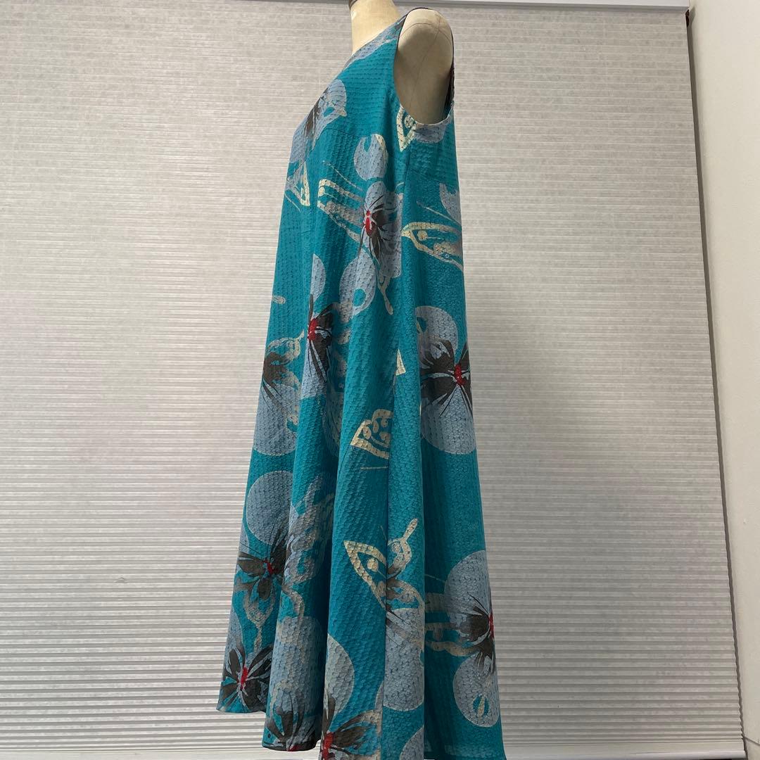 着物ワンピースAラインマキシ丈【127】浴衣反物M〜L