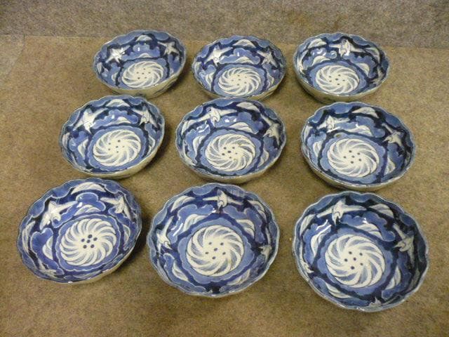 伊万里 染付 なます皿 9枚 [B31375]