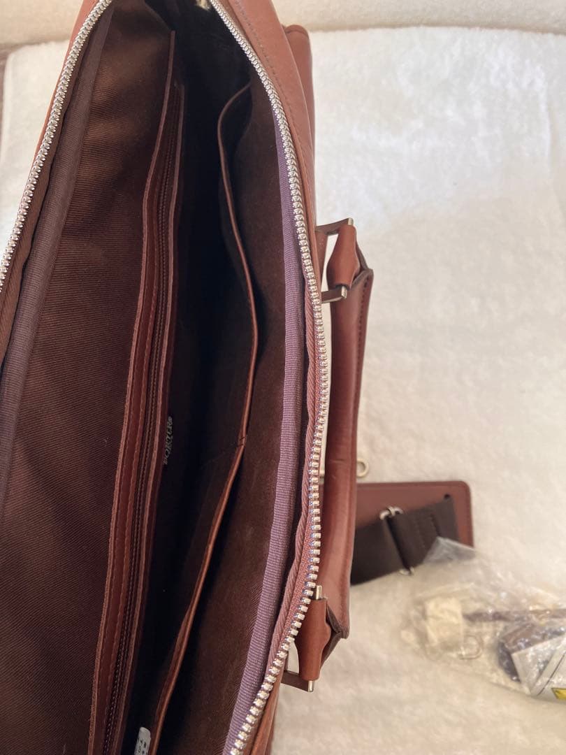 ポーター　吉田カバン　ブラウンレザー ビジネスバッグ ショルダーストラップ付き