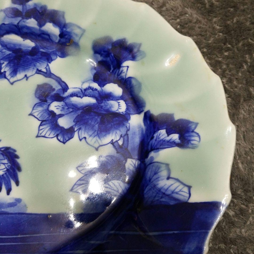 伊万里　明治時代　手書き染め付け陶印いりです