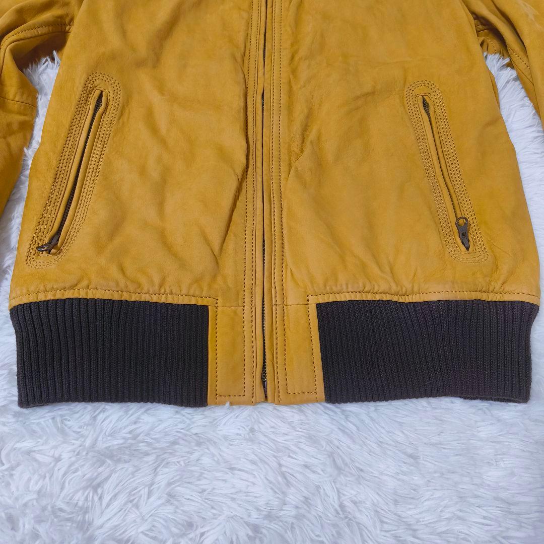 美品 Timberland レザー ブルゾン ジャケット マスタード M