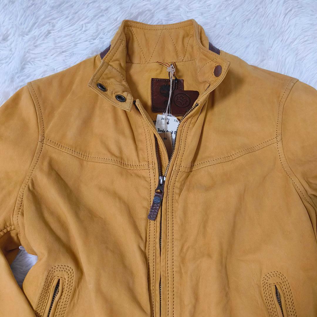 美品 Timberland レザー ブルゾン ジャケット マスタード M
