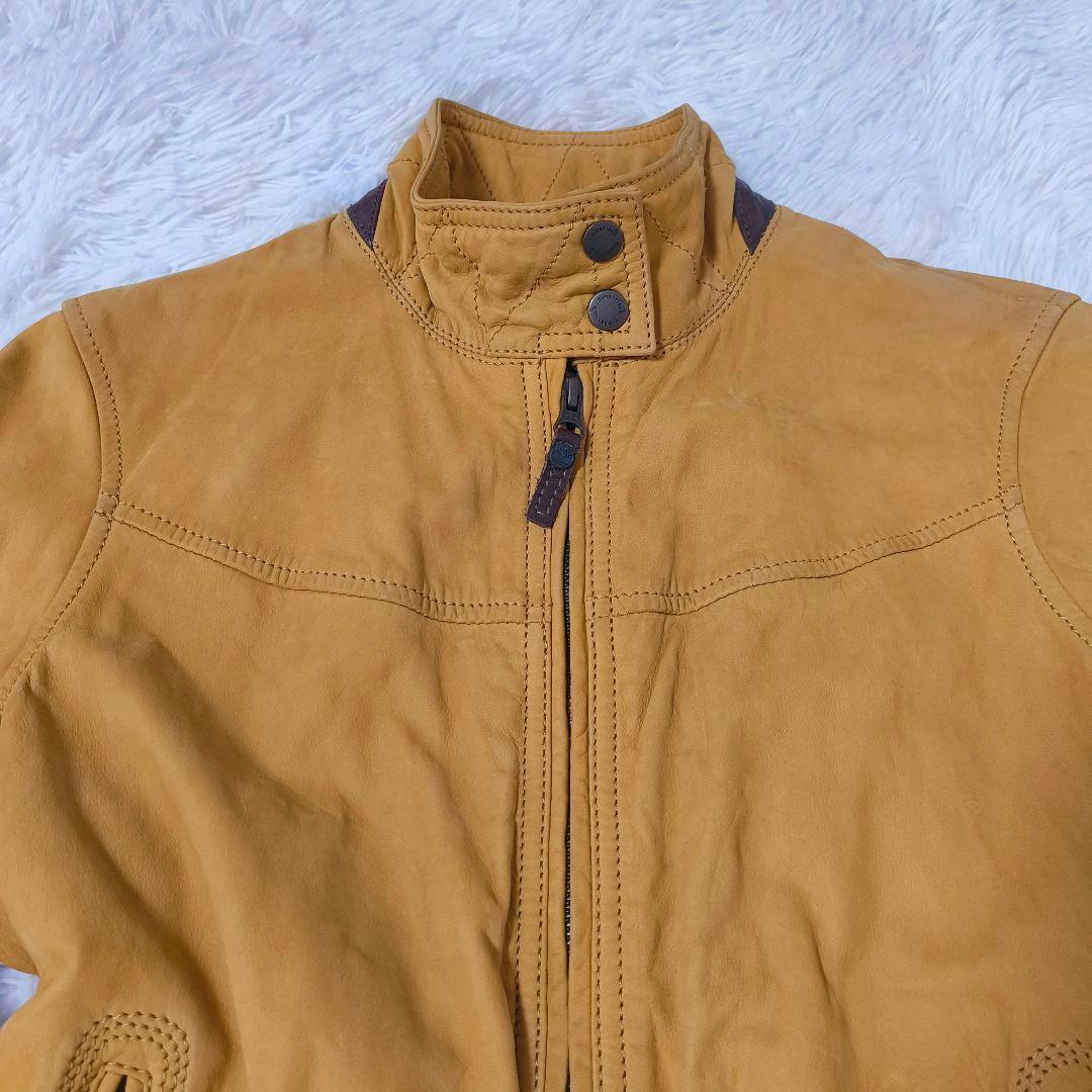 美品 Timberland レザー ブルゾン ジャケット マスタード M