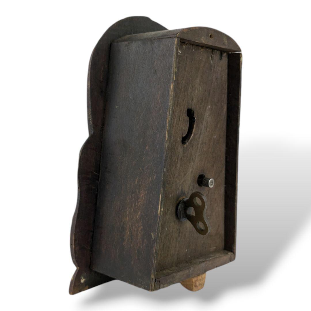 ドイツ製 おじさん 木彫 目玉時計 からくり時計 古時計 アンティーク 骨董品