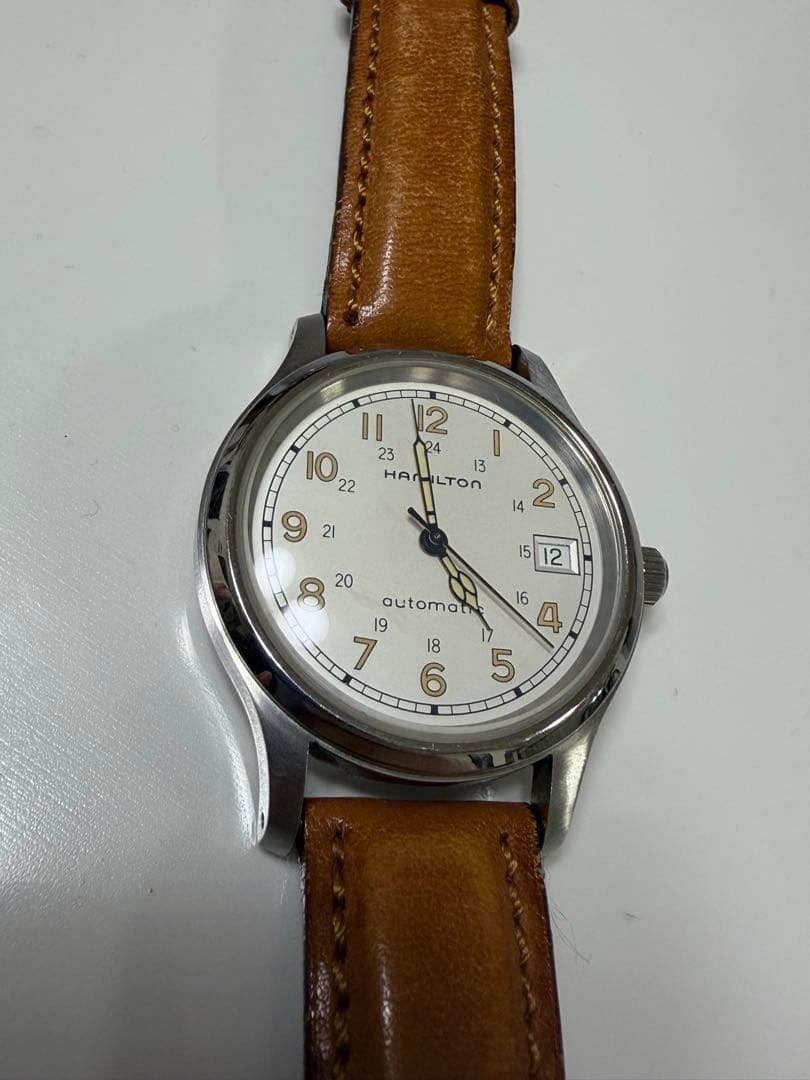 最終値下げ！ハミルトン　カーキ　9721B 自動巻腕時計　白文字盤