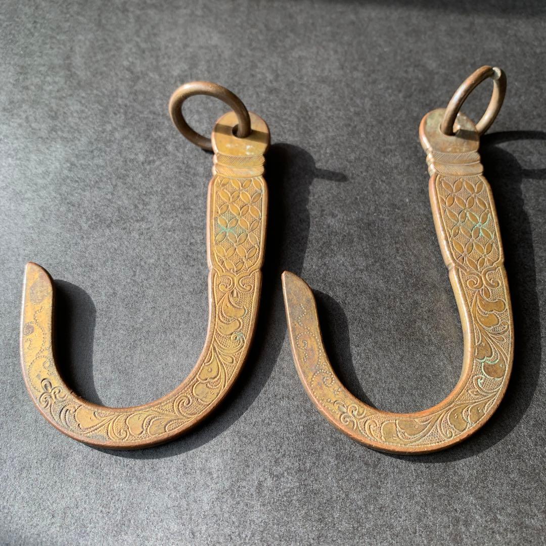 アンティーク 金工 金具 吊り金具 七宝つなぎ