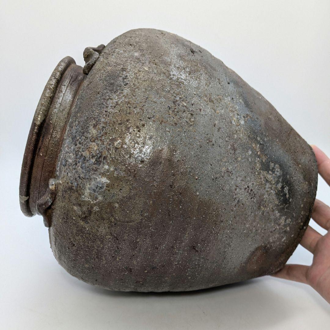 小西陶古 備前焼 四耳壺 四耳壷 つぼ 花器 フラワーベース 花入 花瓶 置物