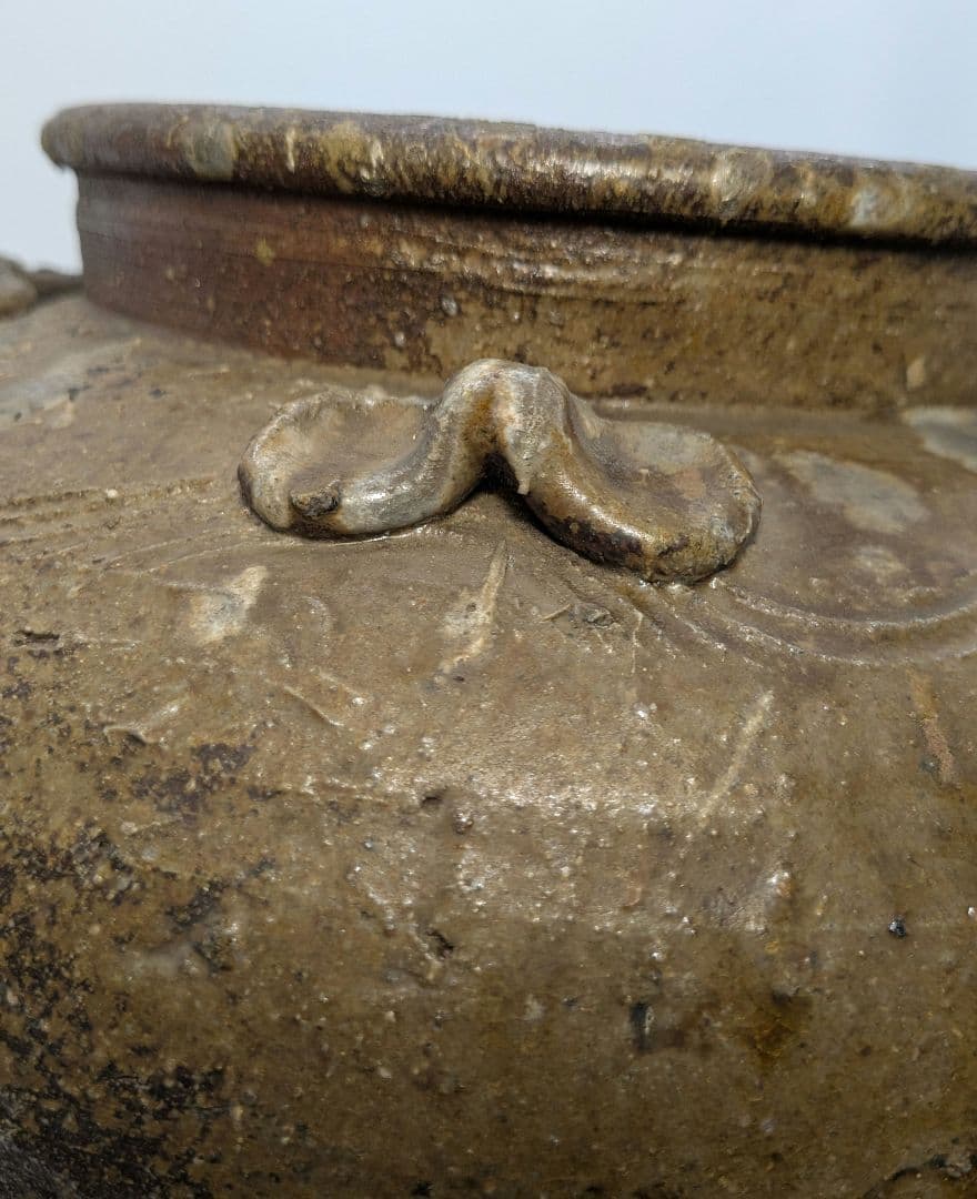 小西陶古 備前焼 四耳壺 四耳壷 つぼ 花器 フラワーベース 花入 花瓶 置物