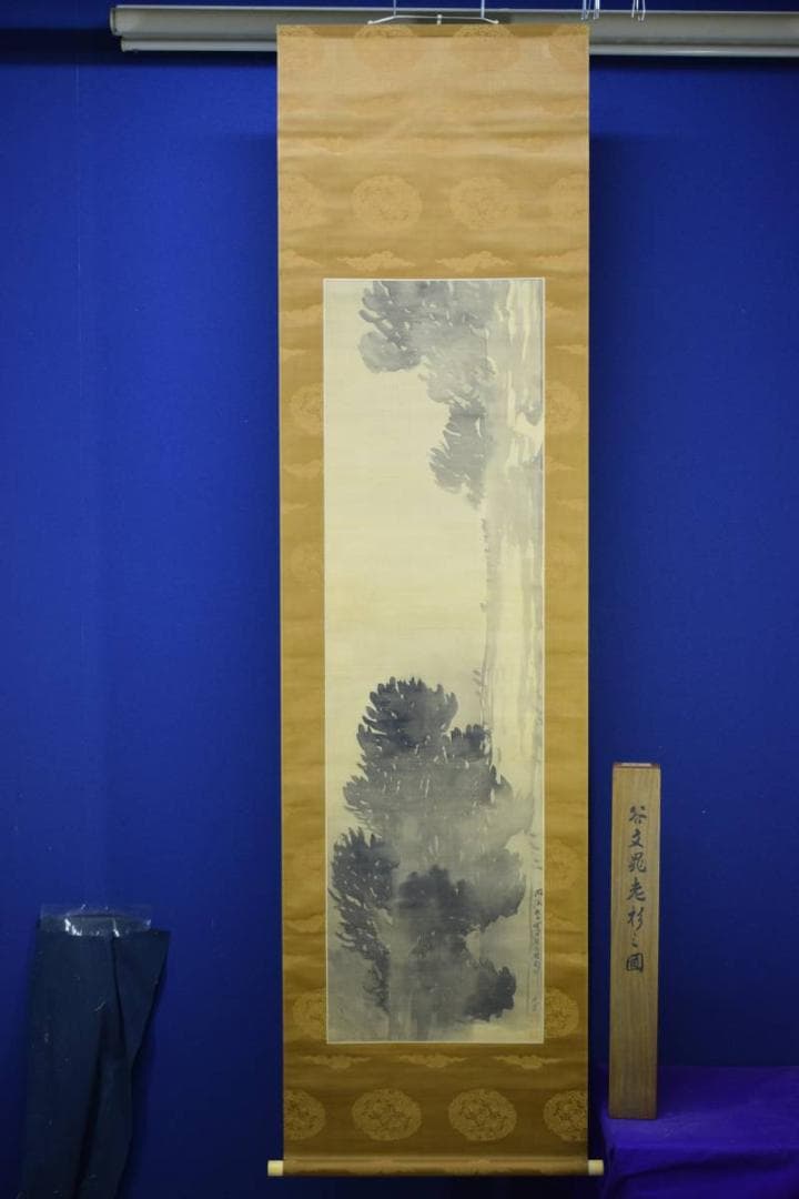 模写/谷文晁/老杉之図/絹表装/布袋屋掛軸HD-469