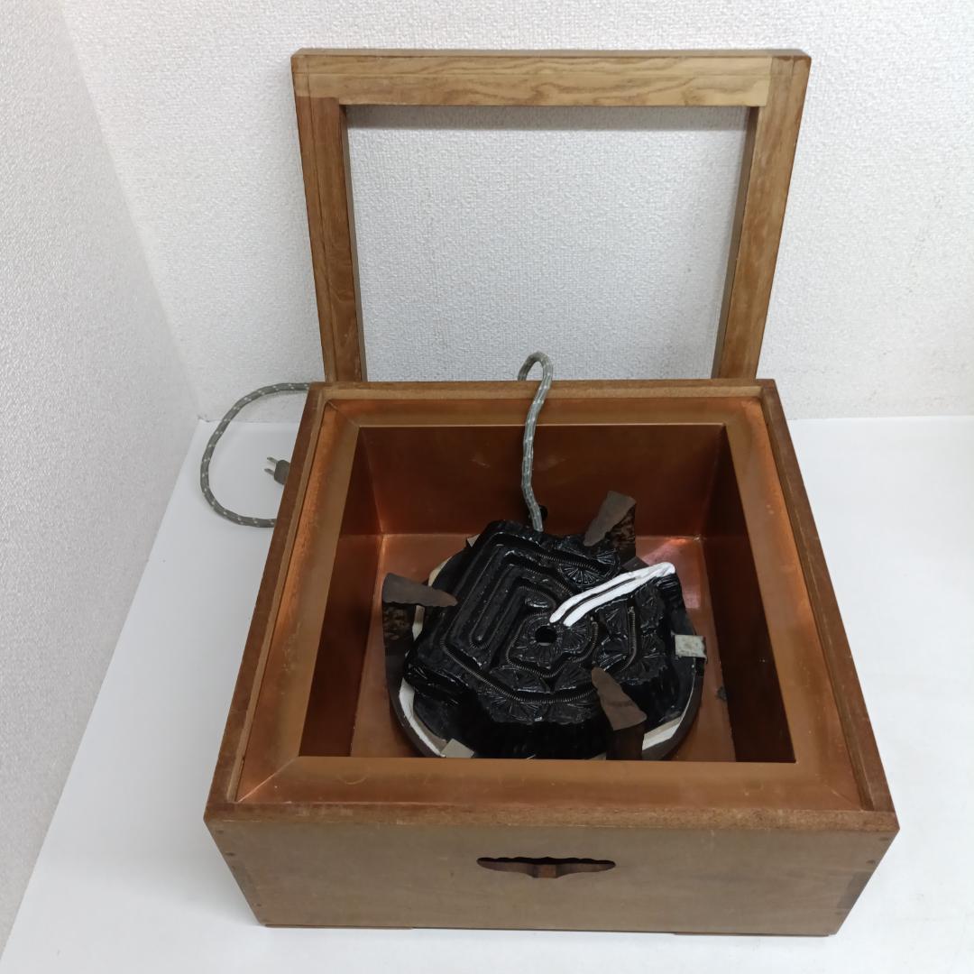 K91 桑置炉 炭型 電熱器 茶道具 置炉 焼杉置戸 桑色 銅 野々田商店