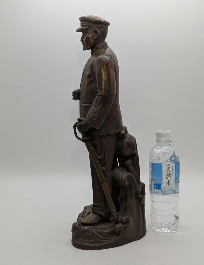 小西陶古 備前焼 東郷元帥像 置物 東郷平八郎 陶像 細工物 陶器人形 日露戦争