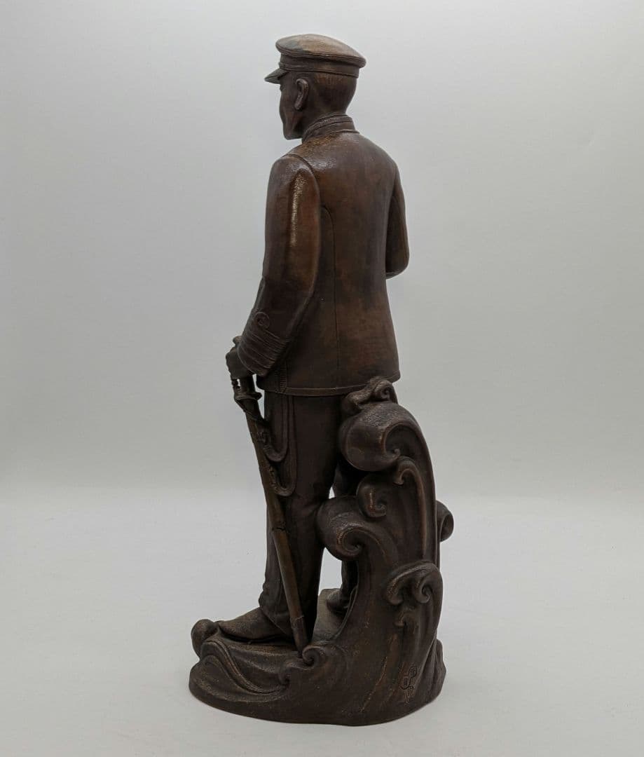 小西陶古 備前焼 東郷元帥像 置物 東郷平八郎 陶像 細工物 陶器人形 日露戦争