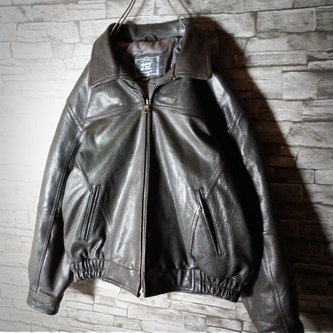 シンプルでゴツくて重い革ジャン☆リアルレザージャケット シングルライダース