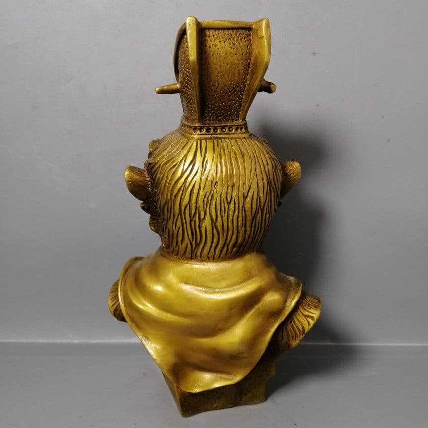 銅器 斉天大聖孫悟空銅像 美猴王神像 玄関 書架 茶台 客間 装飾品 工芸品置物