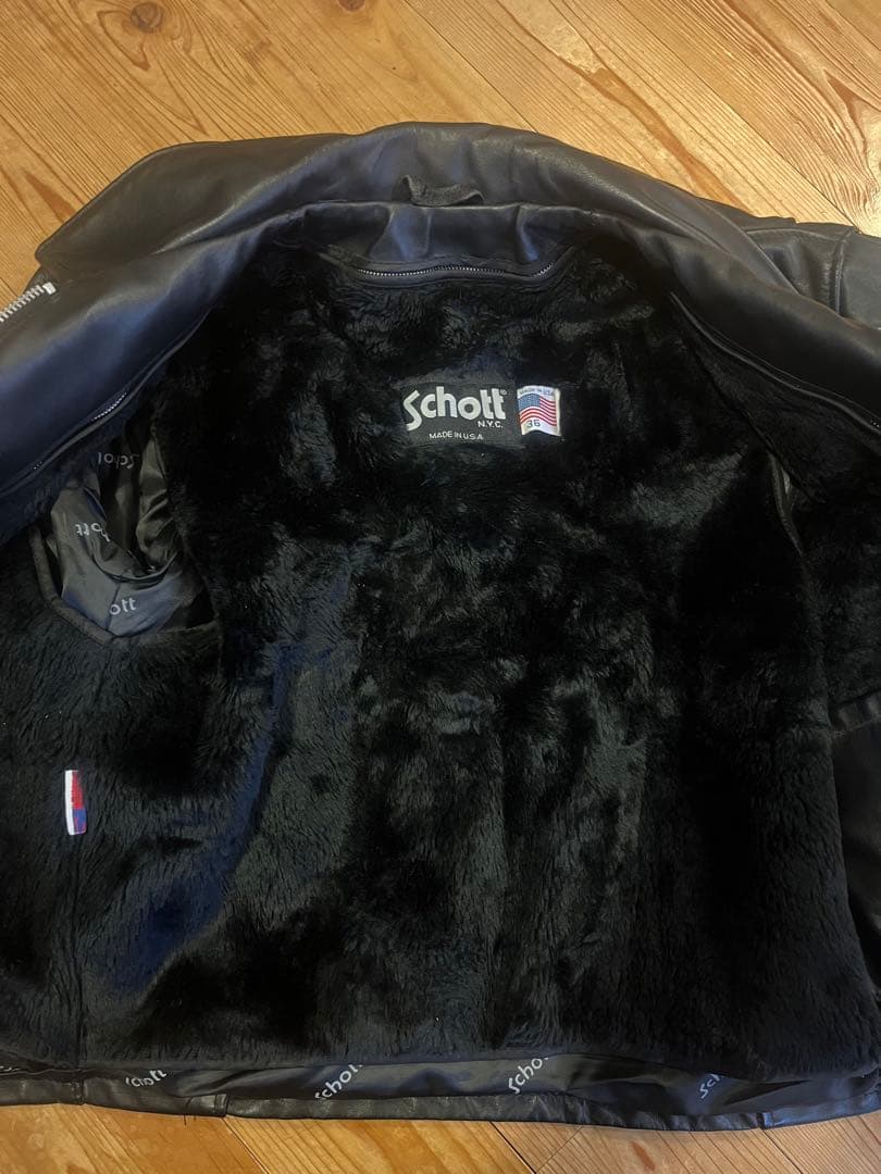 schott シングルライダースジャケット 黒