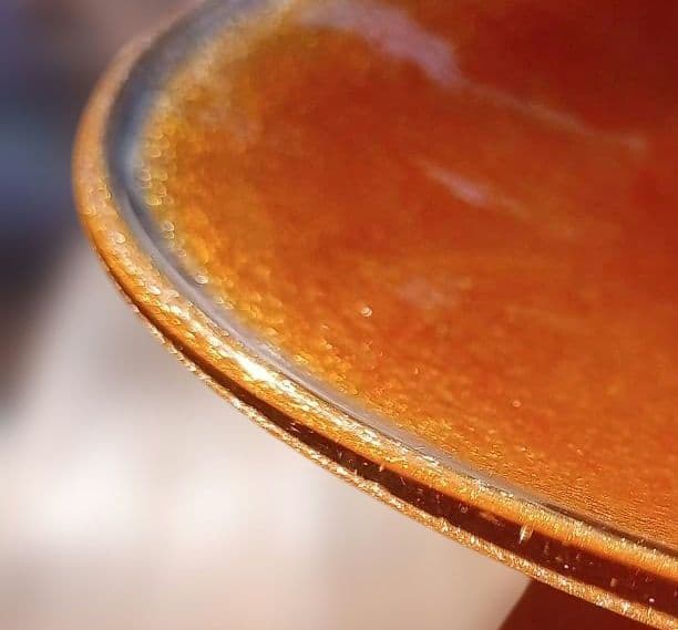 岩田藤七　作「豊穣」　アンティーク オレンジ色のガラスボウル