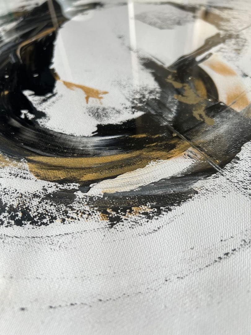 原画/額装済み/和風/禅/絵画/アート/抽象画/モダン/ホテル/黒/ゴールド