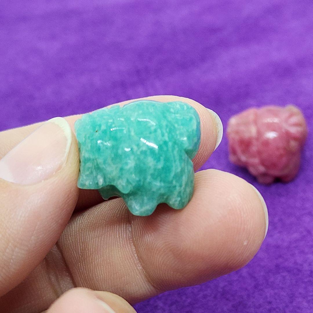 ルビーとアマゾナイト 龍亀ロングイ セットで