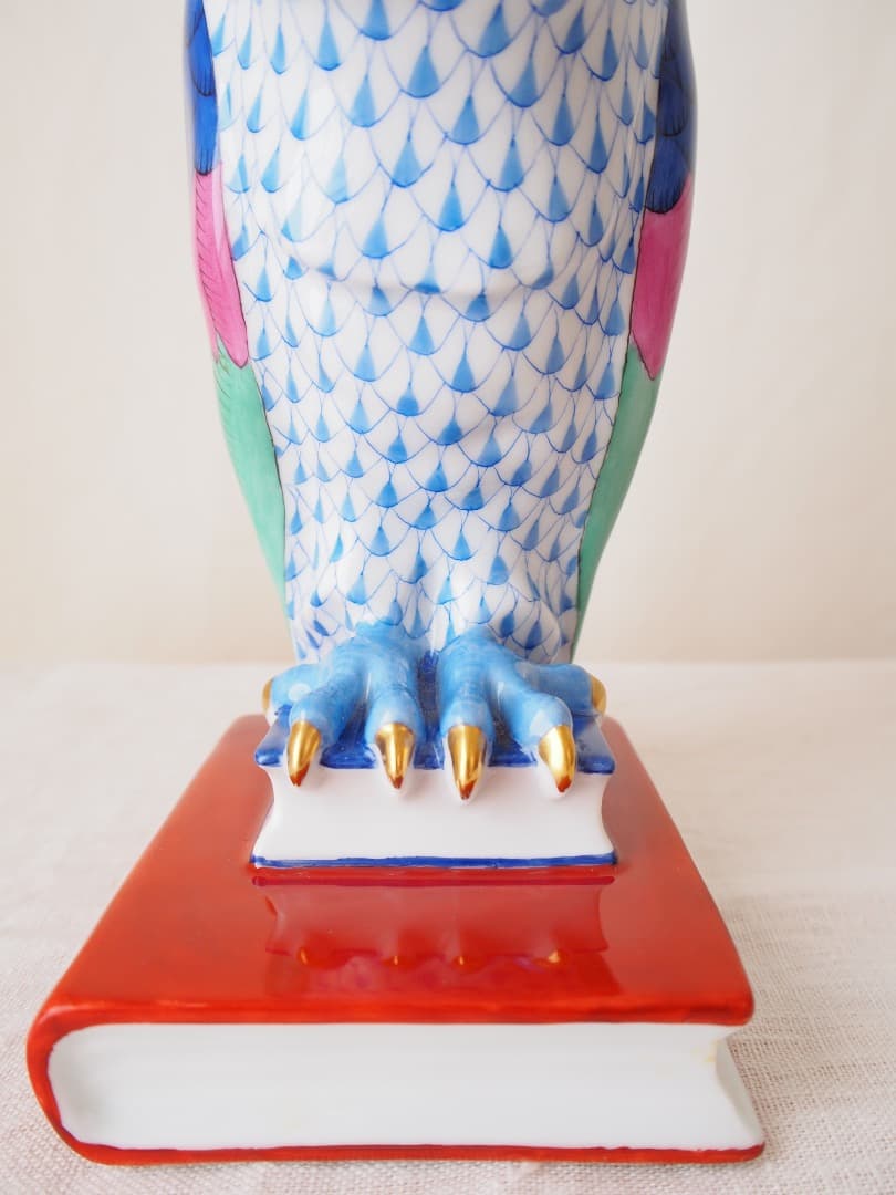 ヘレンド　Herend 梟(フクロウ)　ハンドペイント　フィギュリン　置物