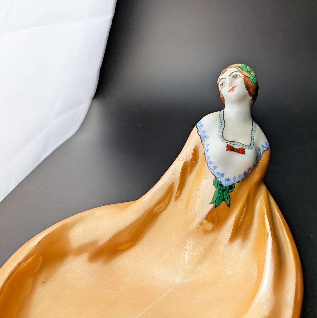 可愛いモガ★アールデコ ノリタケ デコレディ ラスター彩 ディッシュ M