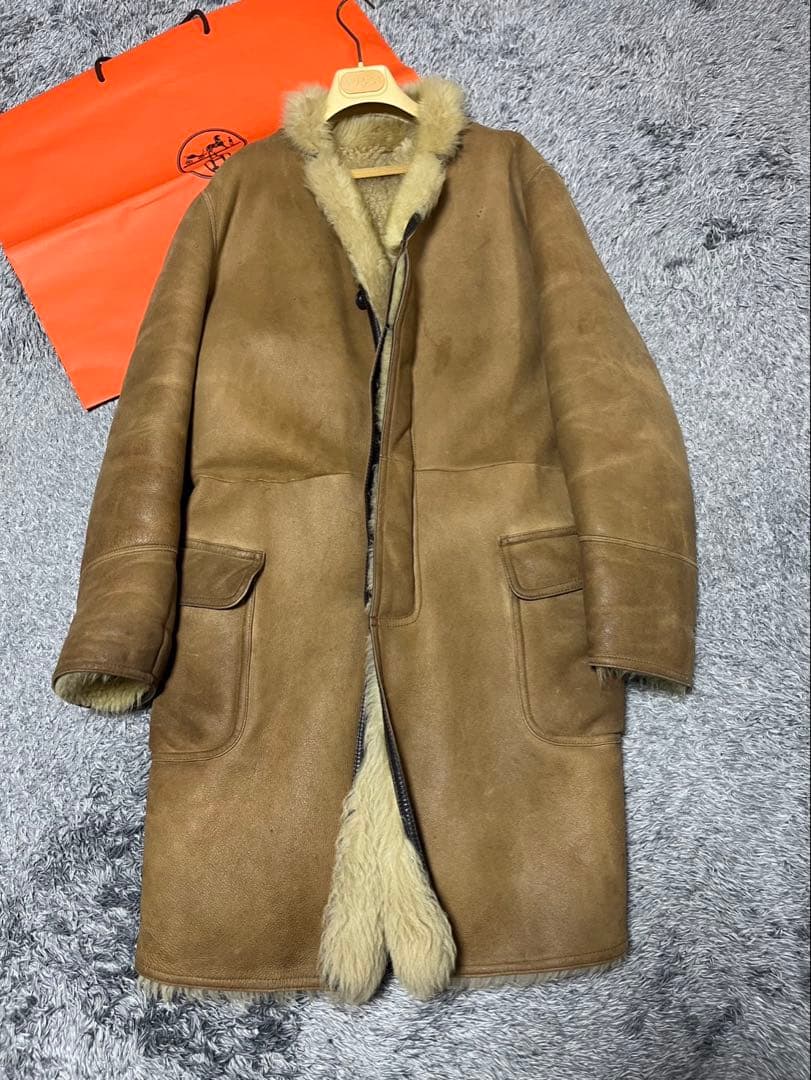 Paul Smith ポールスミス 本革 リアルムートン ロングコート 極厚
