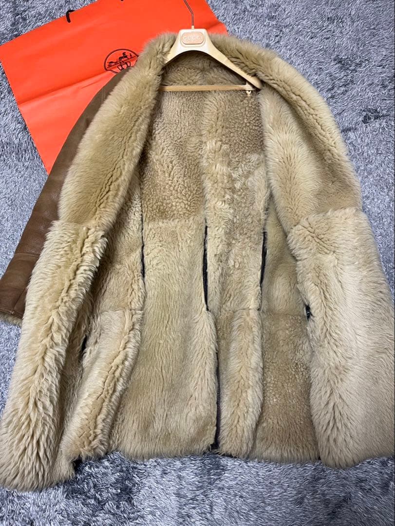 Paul Smith ポールスミス 本革 リアルムートン ロングコート 極厚