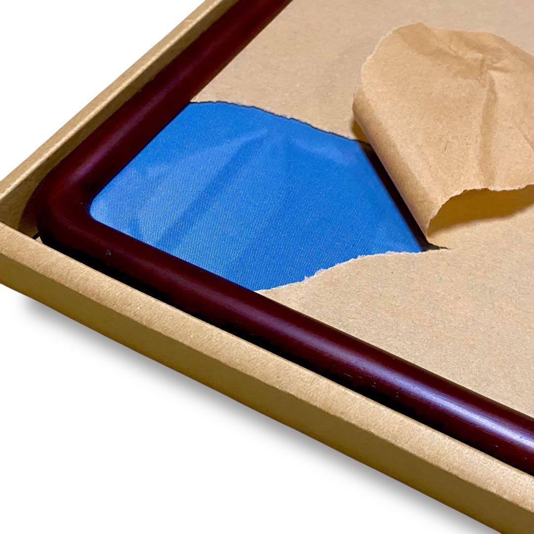 【未使用品】 角丸半紙木製額縁 ダークブラウン 書道 日本画 水墨画