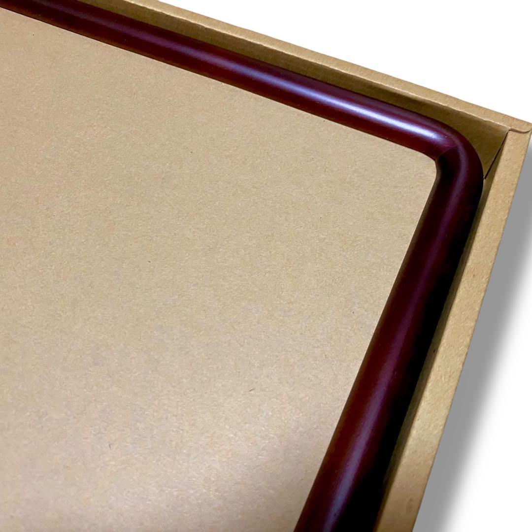 【未使用品】 角丸半紙木製額縁 ダークブラウン 書道 日本画 水墨画