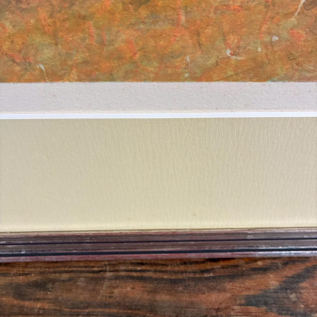 アンドレ・ブーリエ「11月のぶどう畑」リトグラフ 直筆サイン入 額縁入り