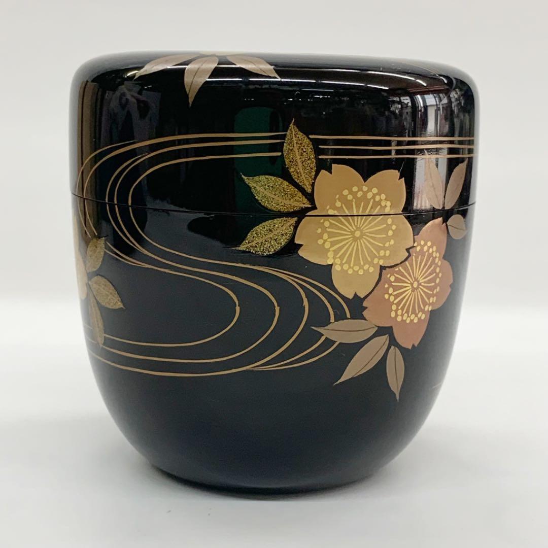 【中棗　桜流】　山下泰園　共箱