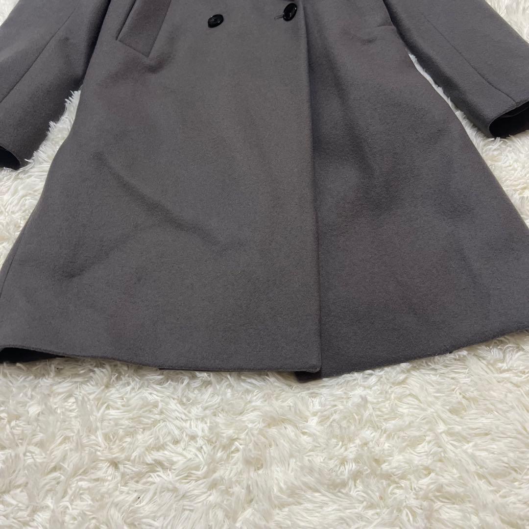 UNTITLED ウールメルトン チェスターコート ダブル グレー キュプラ