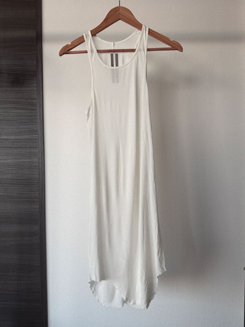 Rick Owens リブタンクトップ ロング丈 ミルクカラー イタリア製 L
