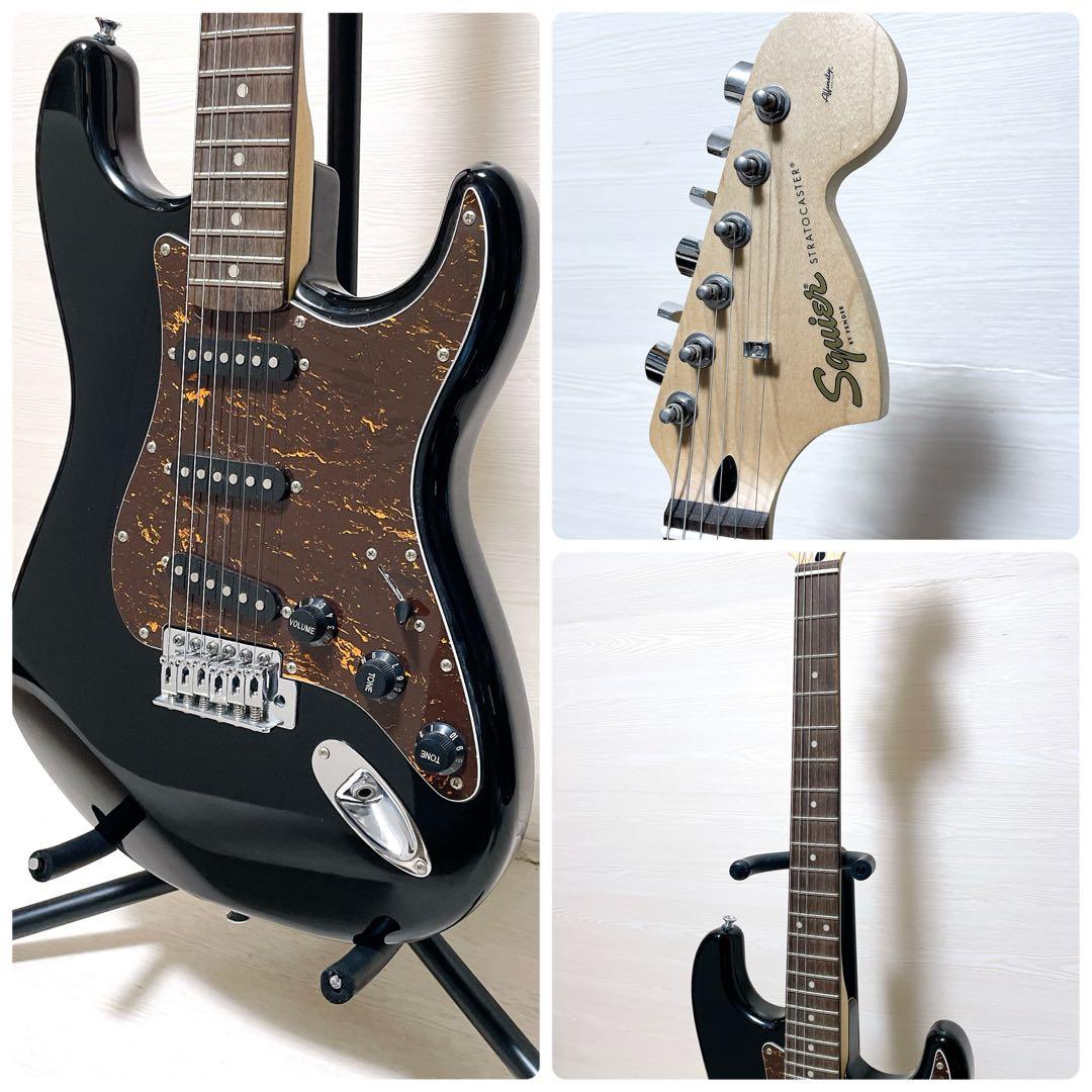 美品 スクワイヤー アフィニティ ストラトキャスター エレキギター ブラック