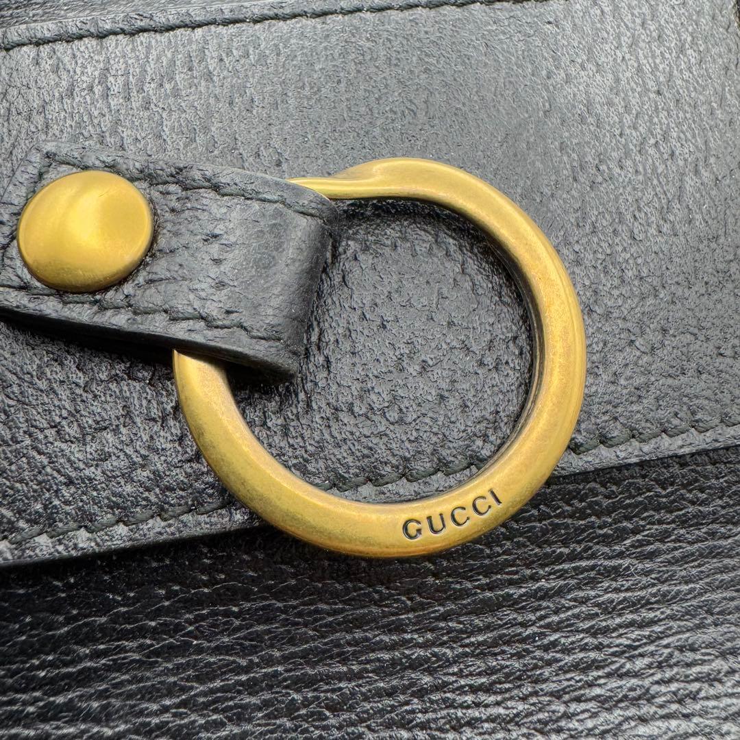 【美品】GUCCI　キーケース　6連 マーモント　GG　レザー　ブラック